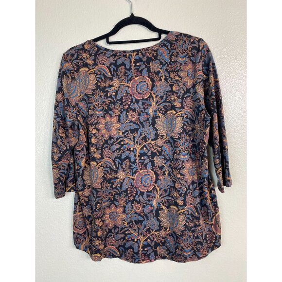 Peruvian Connection Floral Boho Womens Top size Medium Pima Cotton Peasant - Picture 11 of 12